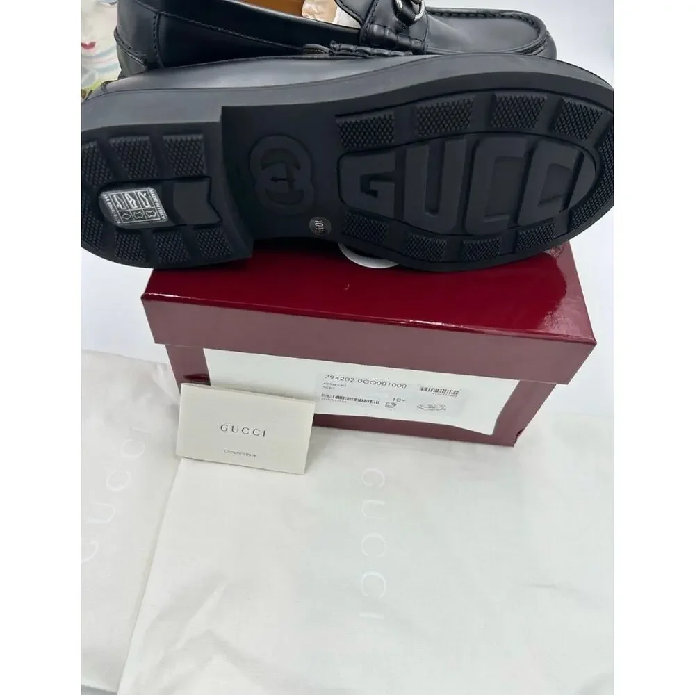 Men's Gucci horse bit leather loafers size 10.5 fits 11 US made in Italy